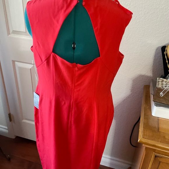 NWT ELIZA J RED SHEATH DRESS WITH JEWELED PRISTINE CONDITION. - Picture 5 of 5
